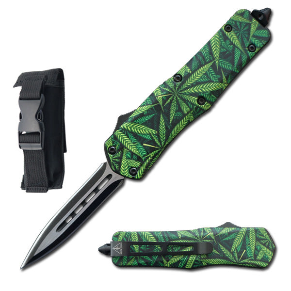 1019-7" Marijuana Handle Automatic Dual Action OTF Knife