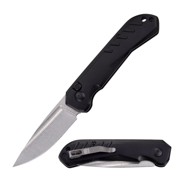 2013- 8" Black Clip Point Blade Switchblade Automatic Pocket Knife