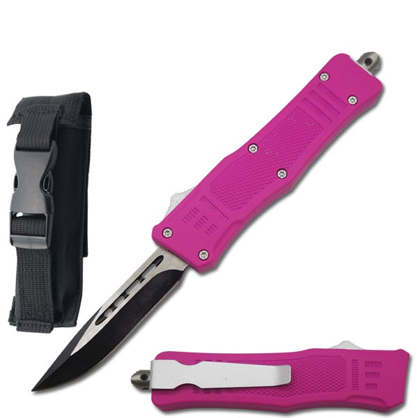 1021-7" Street Walker Out Of The Front OTF Knife - Pink Handle