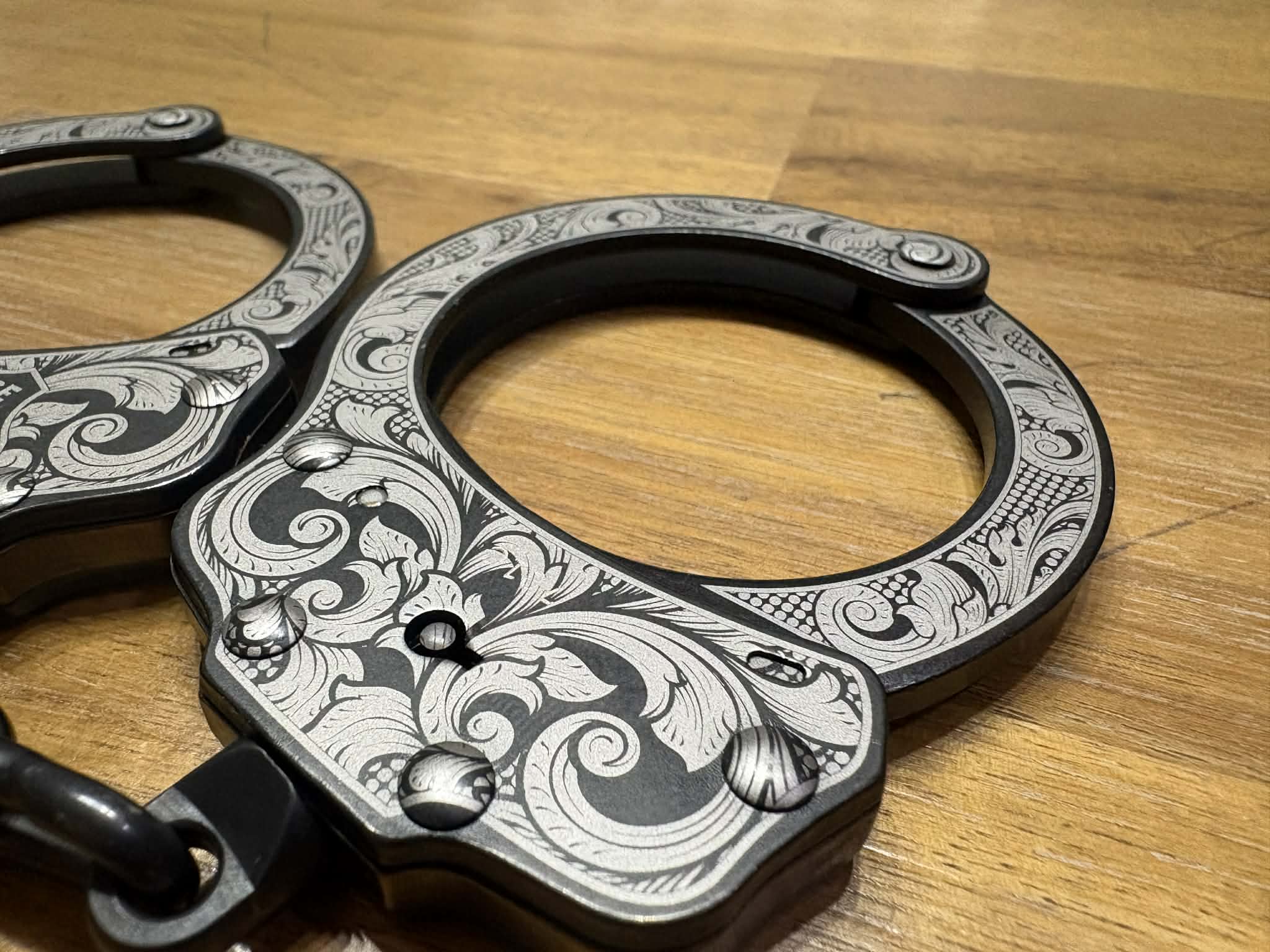 7001 - Custom Engraved Peerless Handcuffs