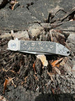 7019- DreamTech Framelock Gray Ti - leaf design