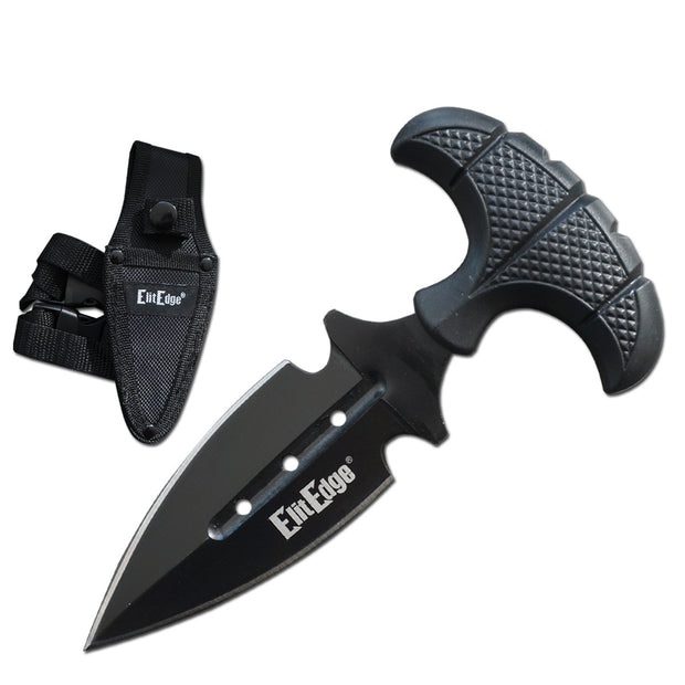 10005-Black Military Push Dagger Dual Edge Fixed Blade Knife