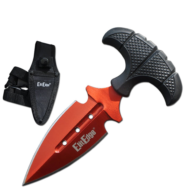 10003-Red Military Push Dagger Dual Edge Fixed Blade Knife