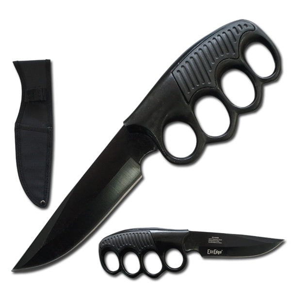 10006-9.5" Military Tactical Trench Knife Combat Fixed Blade Black Knife