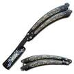 3018-Modern Black Gentlemans Straight Razor Butterfly Knife