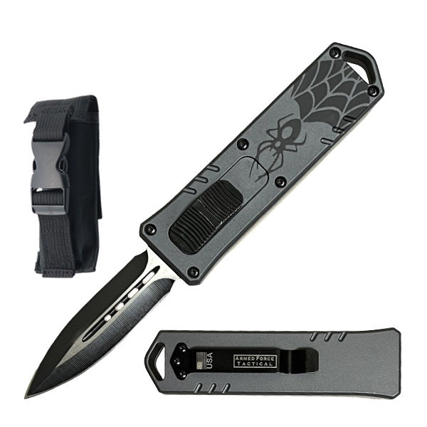 1015- 7.25" Black Spider Exocel Dagger OTF Automatic Knife