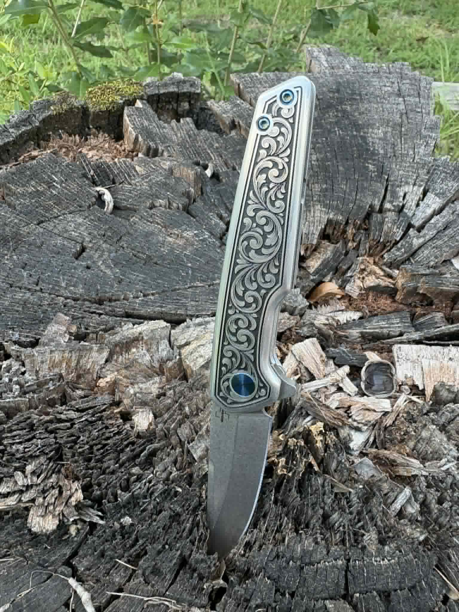 7023- Boker Plus - custom engraved scroll work