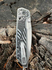 7018-Custom Engraved Kershaw Iridium - Flag