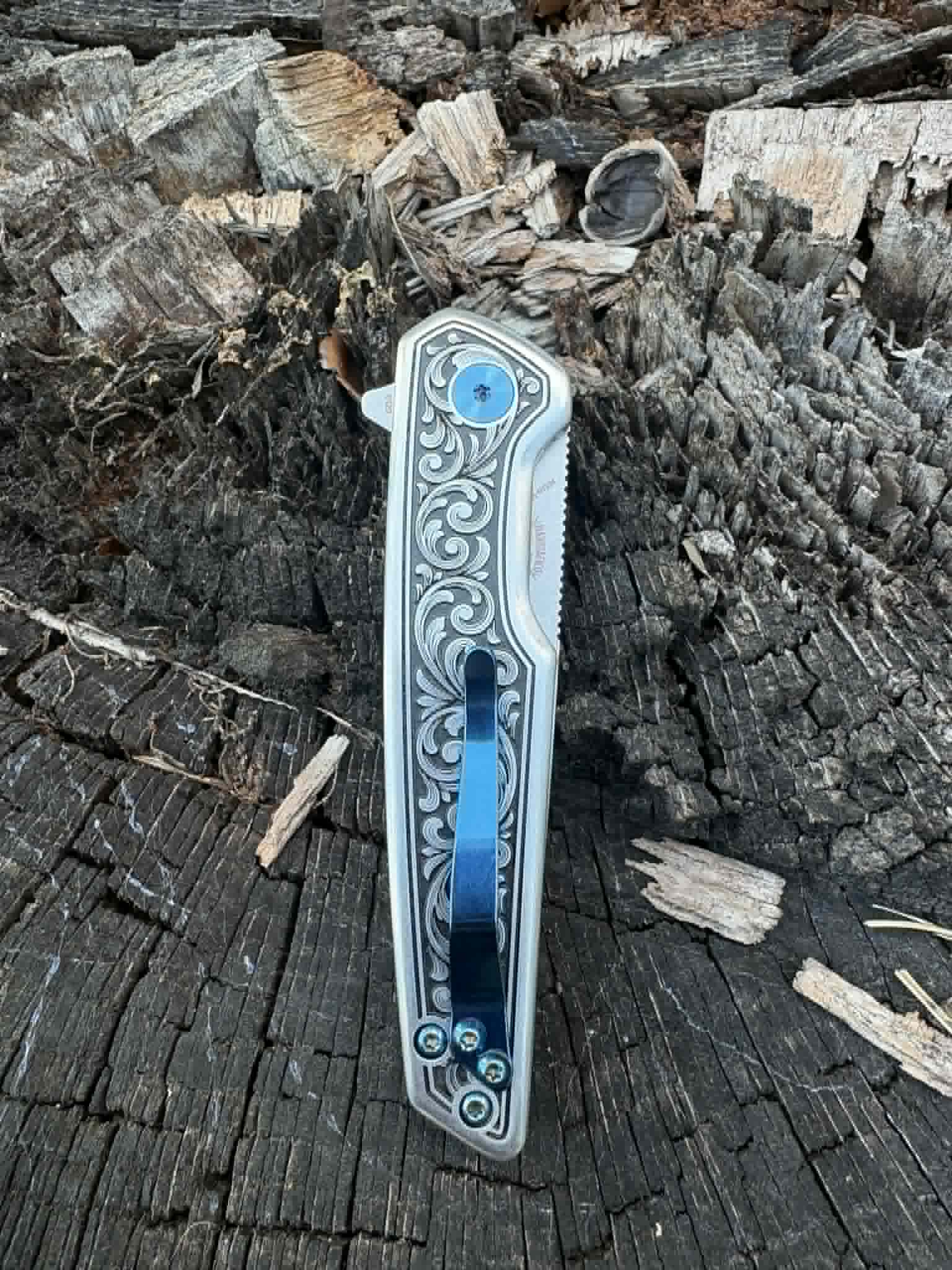 7023- Boker Plus - custom engraved scroll work