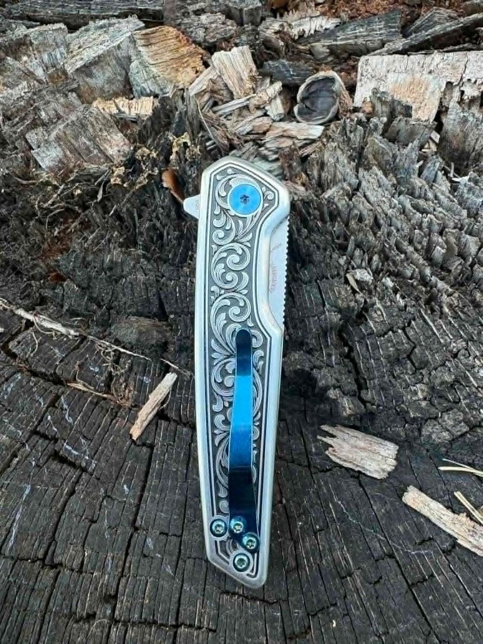7023- Boker Plus - custom engraved scroll work