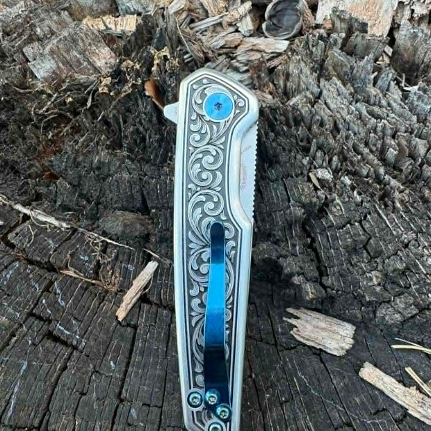 7023- Boker Plus - custom engraved scroll work