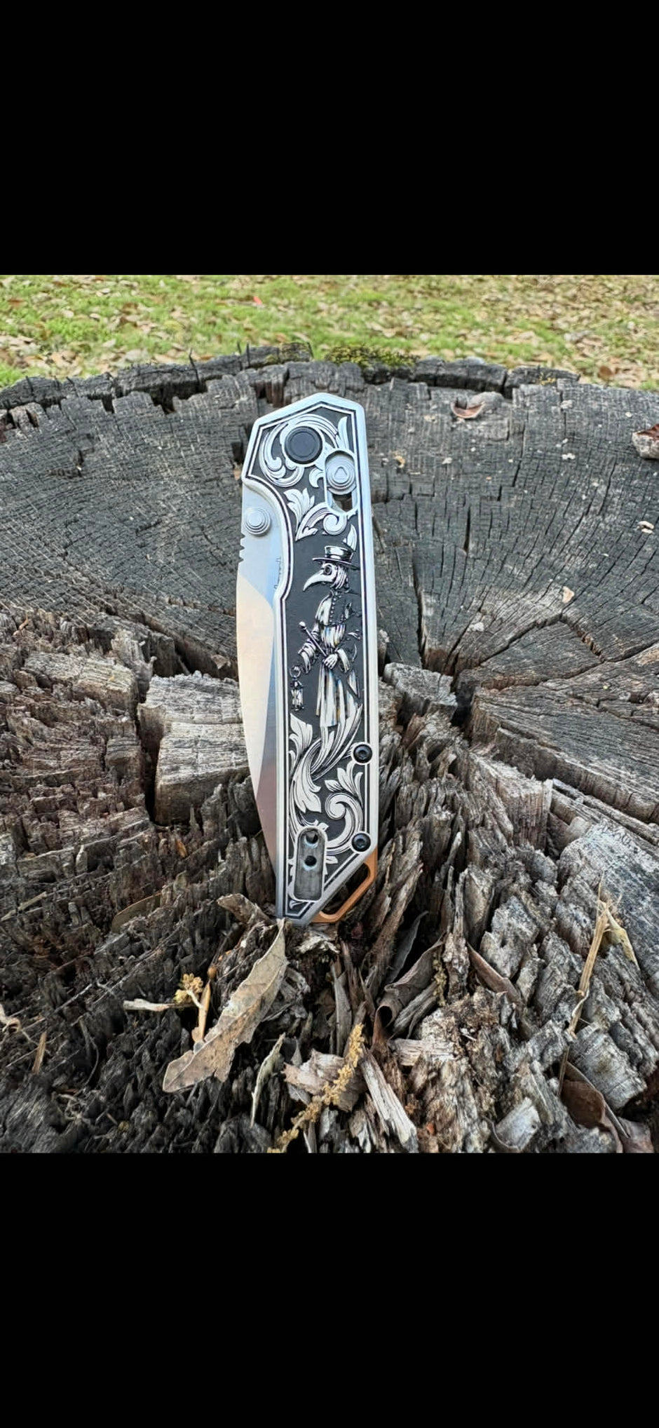 7014- Custom Engraved Kershaw Iridium- Plague Dr.