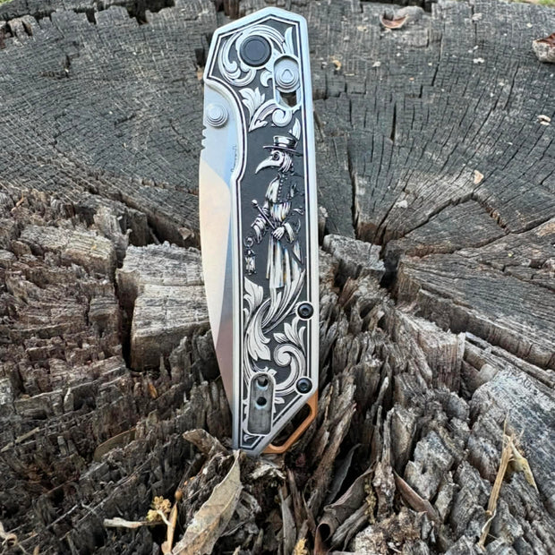 7014- Custom Engraved Kershaw Iridium- Plague Dr.