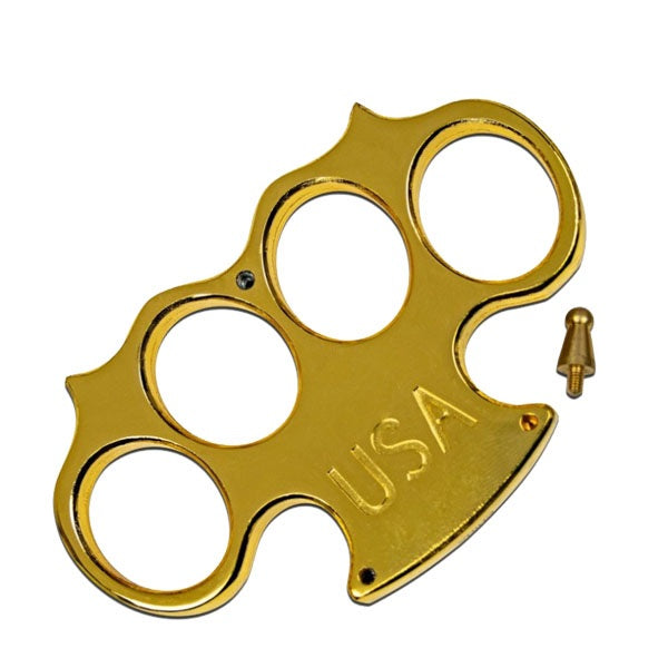 6007-Heavy Duty Golden USA Paperweight Belt Buckle Knuckle Duster