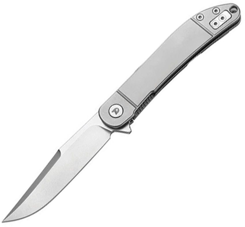 7019- DreamTech Framelock Gray Ti - leaf design