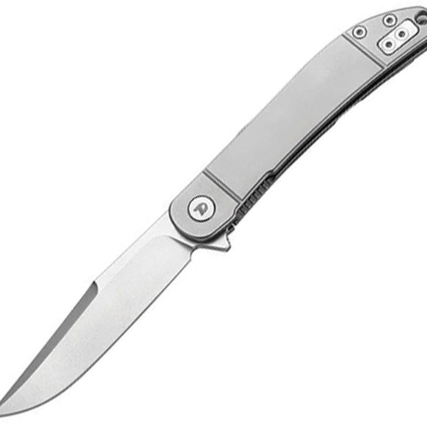 7019- DreamTech Framelock Gray Ti - leaf design