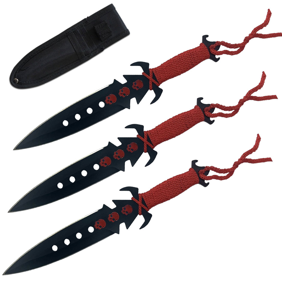 5000- 3 Pc 7.5" Ninja Tactical Combat Kunai Throwing Knife Set with Sheath