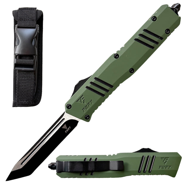 1033-8.5" Green Phantom Tanto Blade Automatic OTF Out the Front Knife