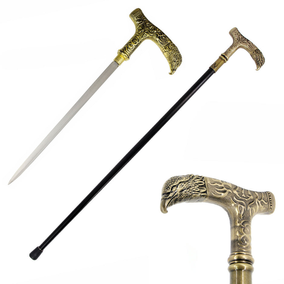 4002- Eagle Head Walking Sword Cane
