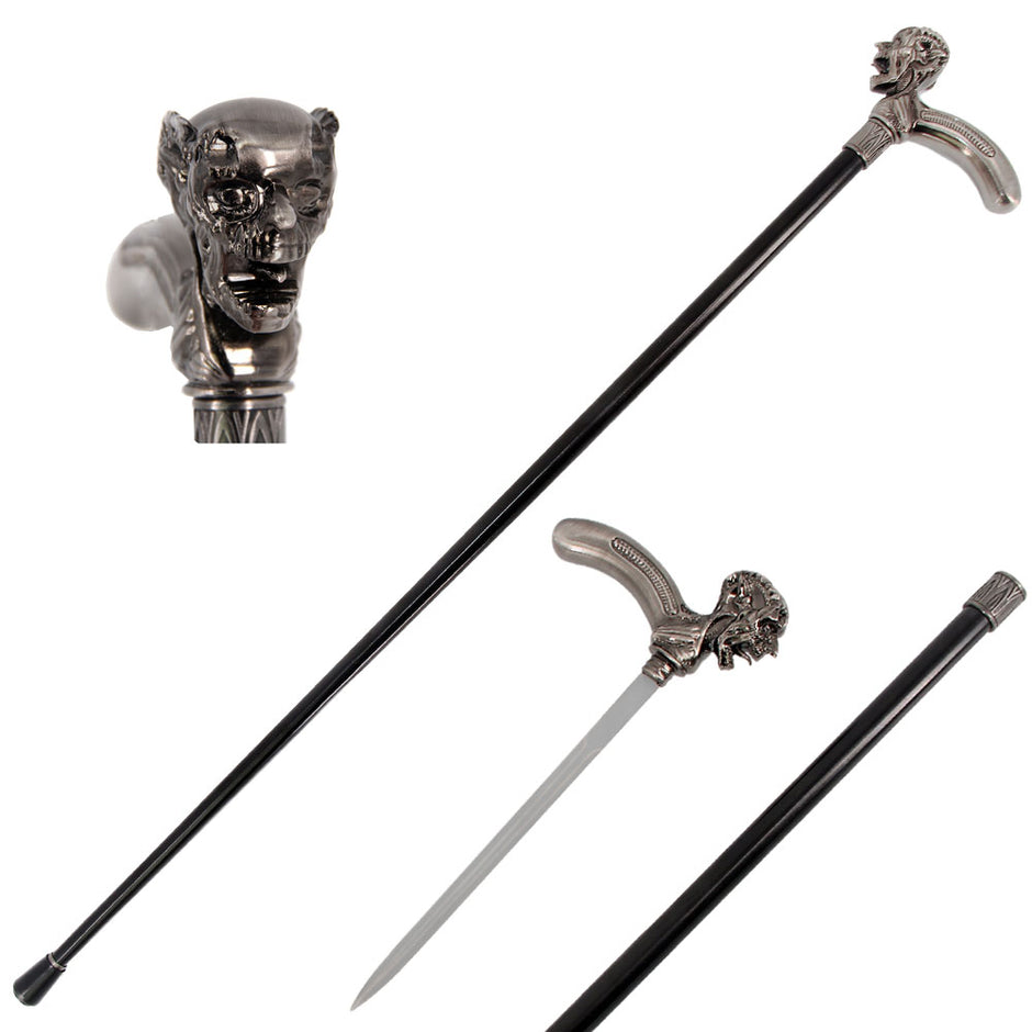 4000- 36 Inch Demon Skull Head Cane Sword