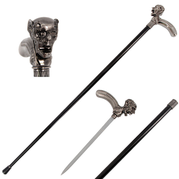 4000- 36 Inch Demon Skull Head Cane Sword
