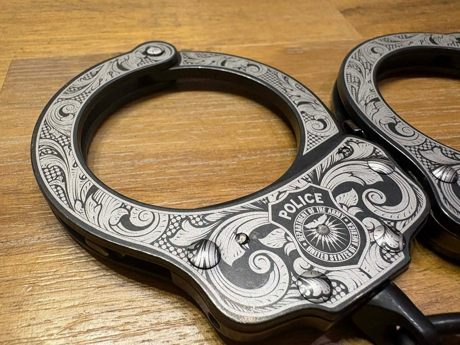 7001 - Custom Engraved Peerless Handcuffs