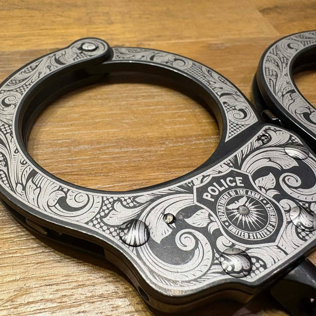 7001 - Custom Engraved Peerless Handcuffs