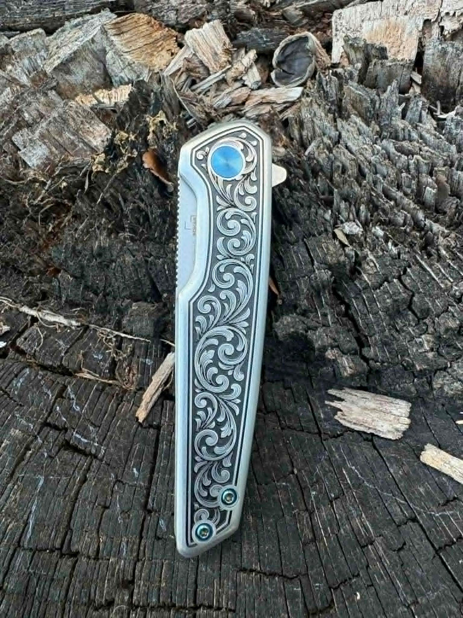 7023- Boker Plus - custom engraved scroll work