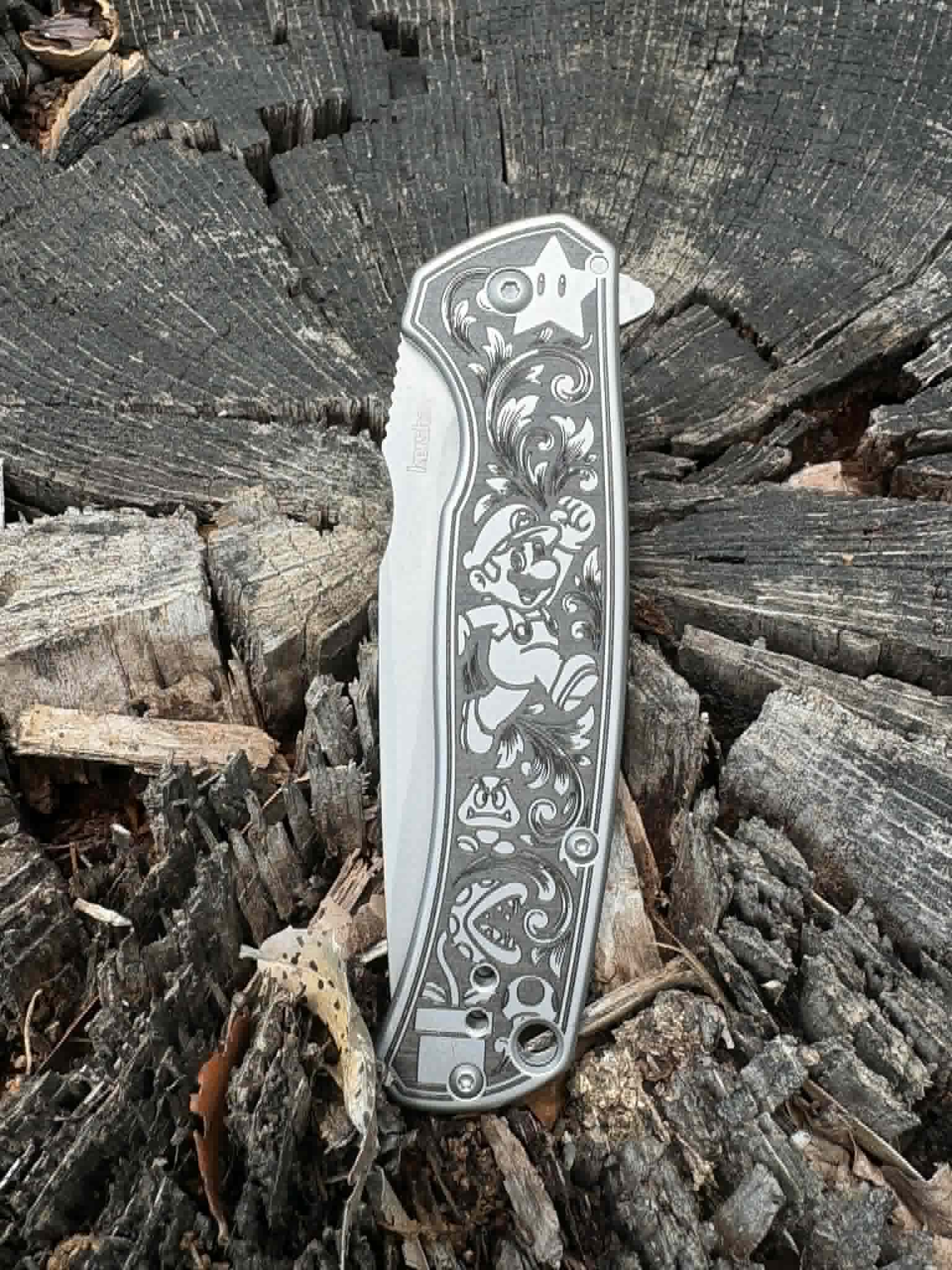 7021- Custom Engraved Kershaw Scour - Mario