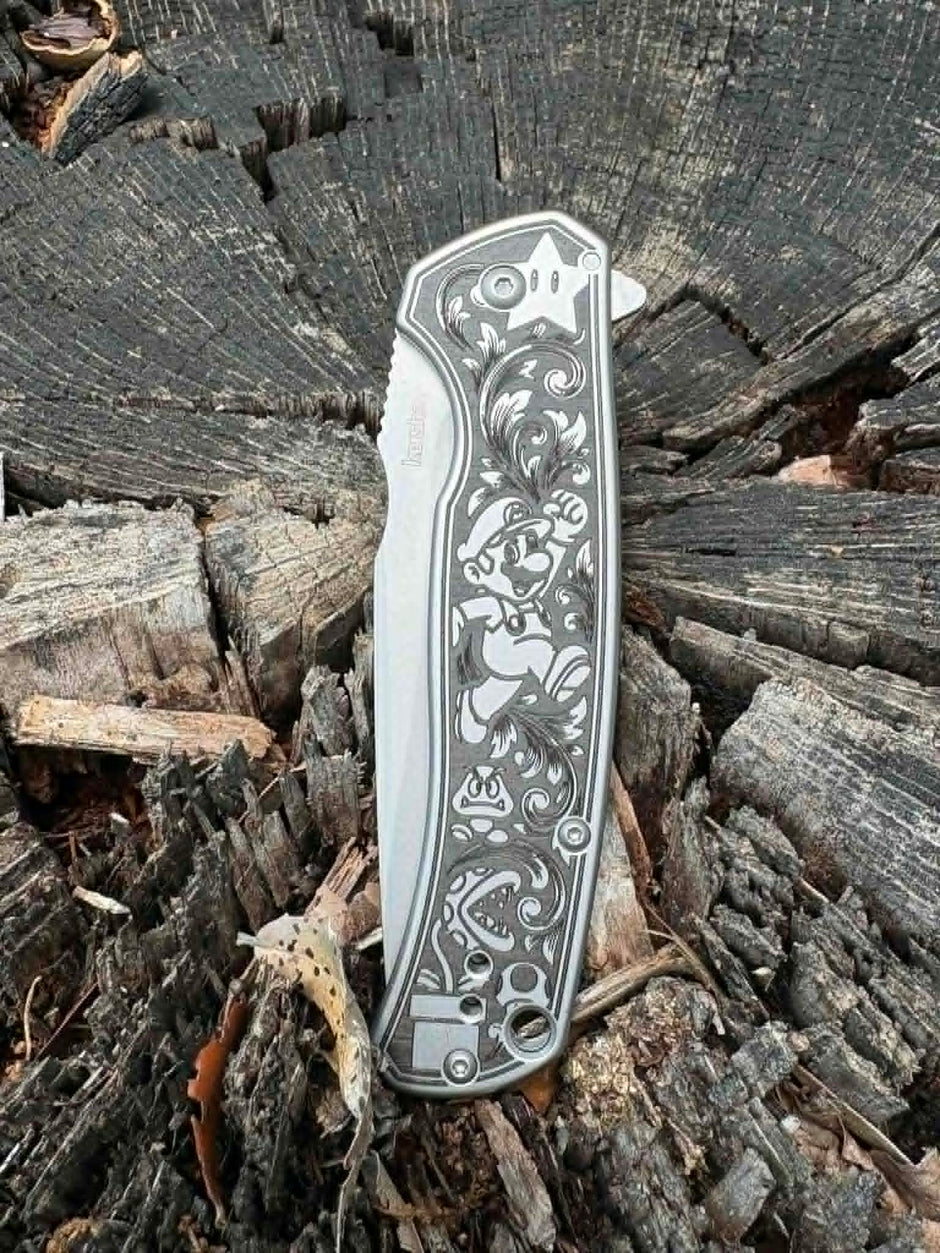 7021- Custom Engraved Kershaw Scour - Mario