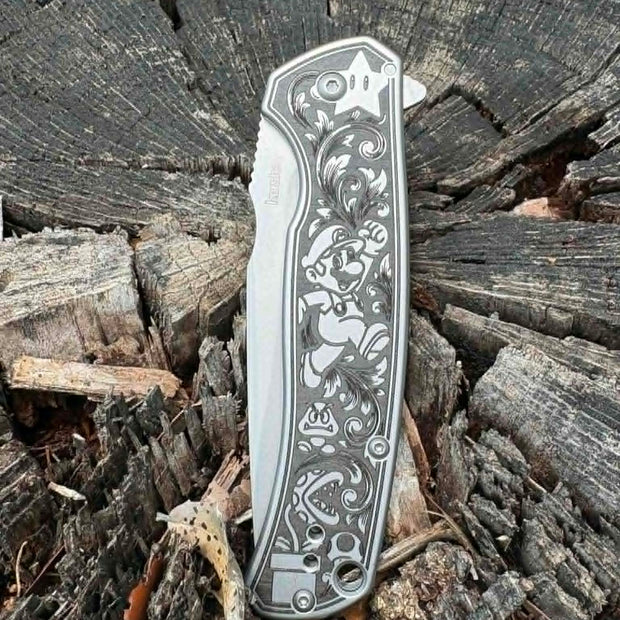 7021- Custom Engraved Kershaw Scour - Mario