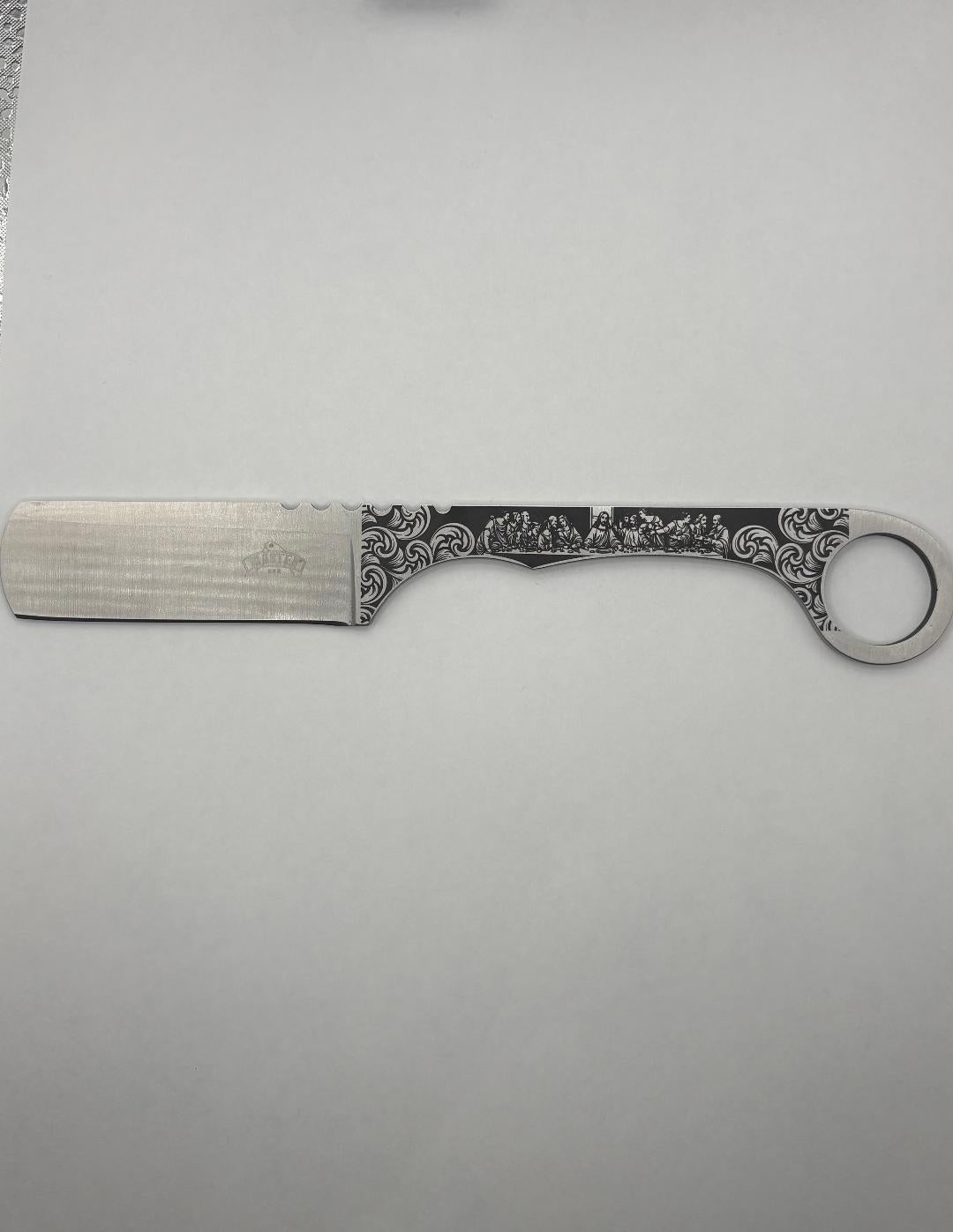 7000 - The Last supper - Custom Engraved Master USA - Fixed Blade Knife-