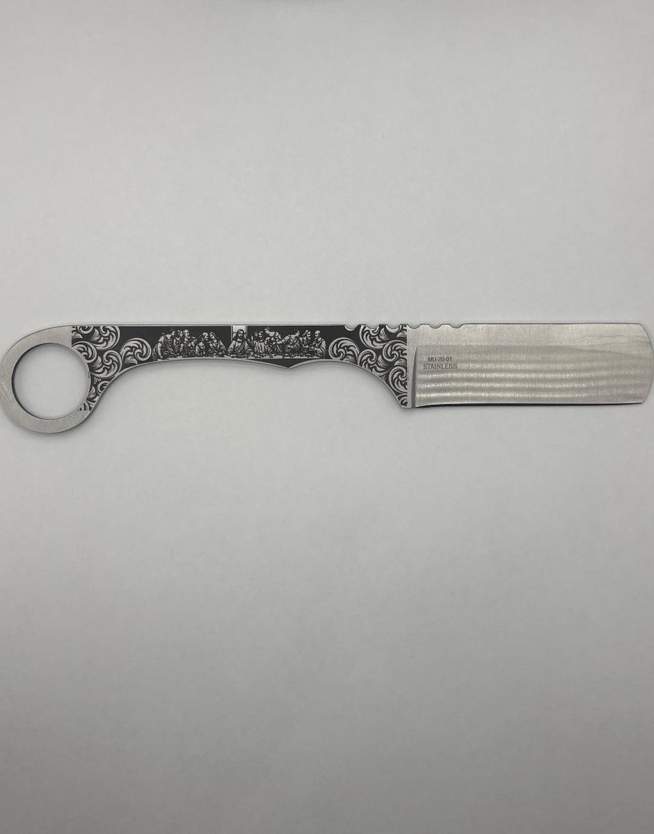7000 - The Last supper - Custom Engraved Master USA - Fixed Blade Knife-